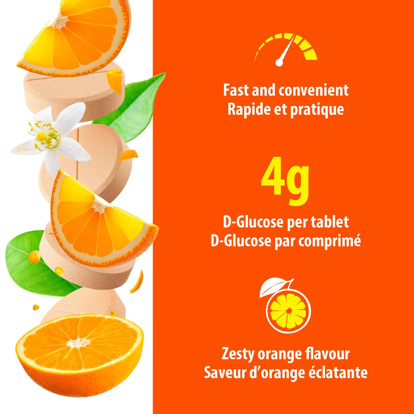Tubes de comprimés de glucose Dex4