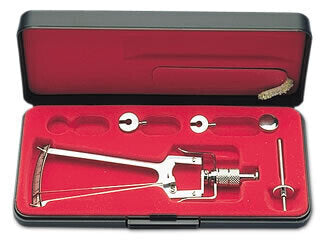 Schiotz Tonometer - • Improved certified model• 3 weights and calibration block• Inclined scale• Complete in a deluxe case• Autoclavable