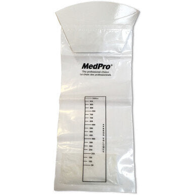 Medpro Vomit Bags with Cone + Zorbi Sachet - These convenient vomit bags include a cardboard cone to help prevent spills and include a ZORBI™ sachet to increase protection and prevention. The packets quickly turns the liquid waste into a gel making it eas