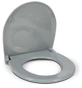 Commode Seat for 770-312/313K - This solid plastic toilet seat with cover is easy to clean and will not chip or crack. Fits 770-312 and 770-313K commodes.Dimensions: 14.5" deep x 13.25" wideColour: light gray