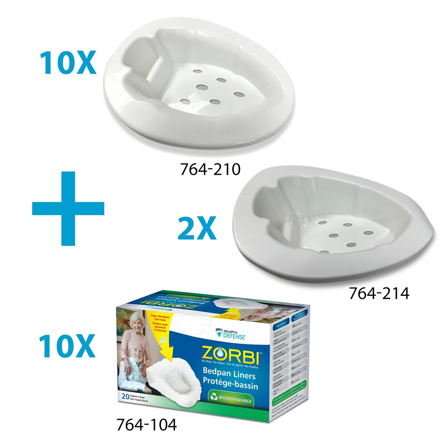 MedPro Defense Zorbi Bedpan Bio Bags and Support Kit - Zorbi Bedpan Kit Non Isolation Bio Bags