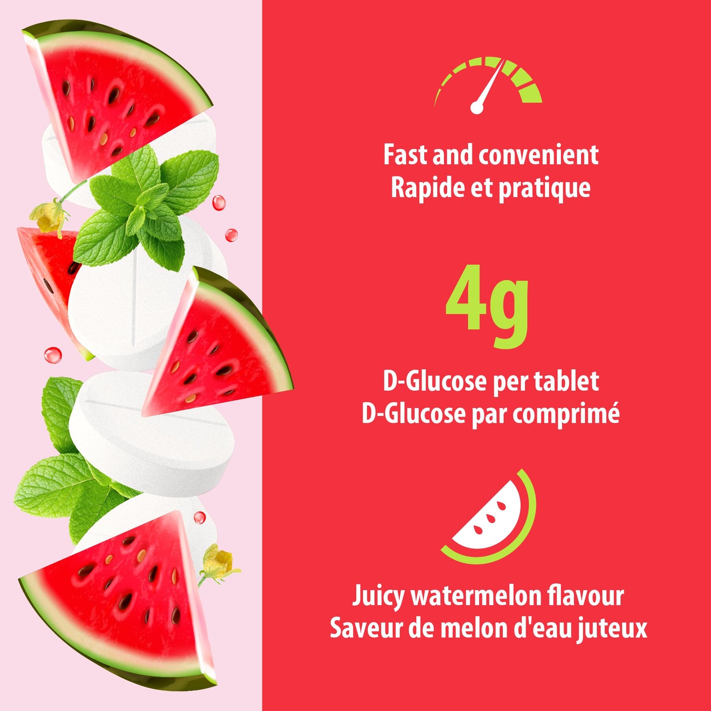 Tubes de comprimés de glucose Dex4