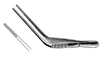 AMG Wilde Ear Forceps - Wilde Ear Forceps, angled, serrated, stainless steel, 5 1/2 inch (14 cm) To obtain the maximum benefit from your instruments, follow the appropriate instrument cleaning procedures. Please consult our Guide for care and handling of
