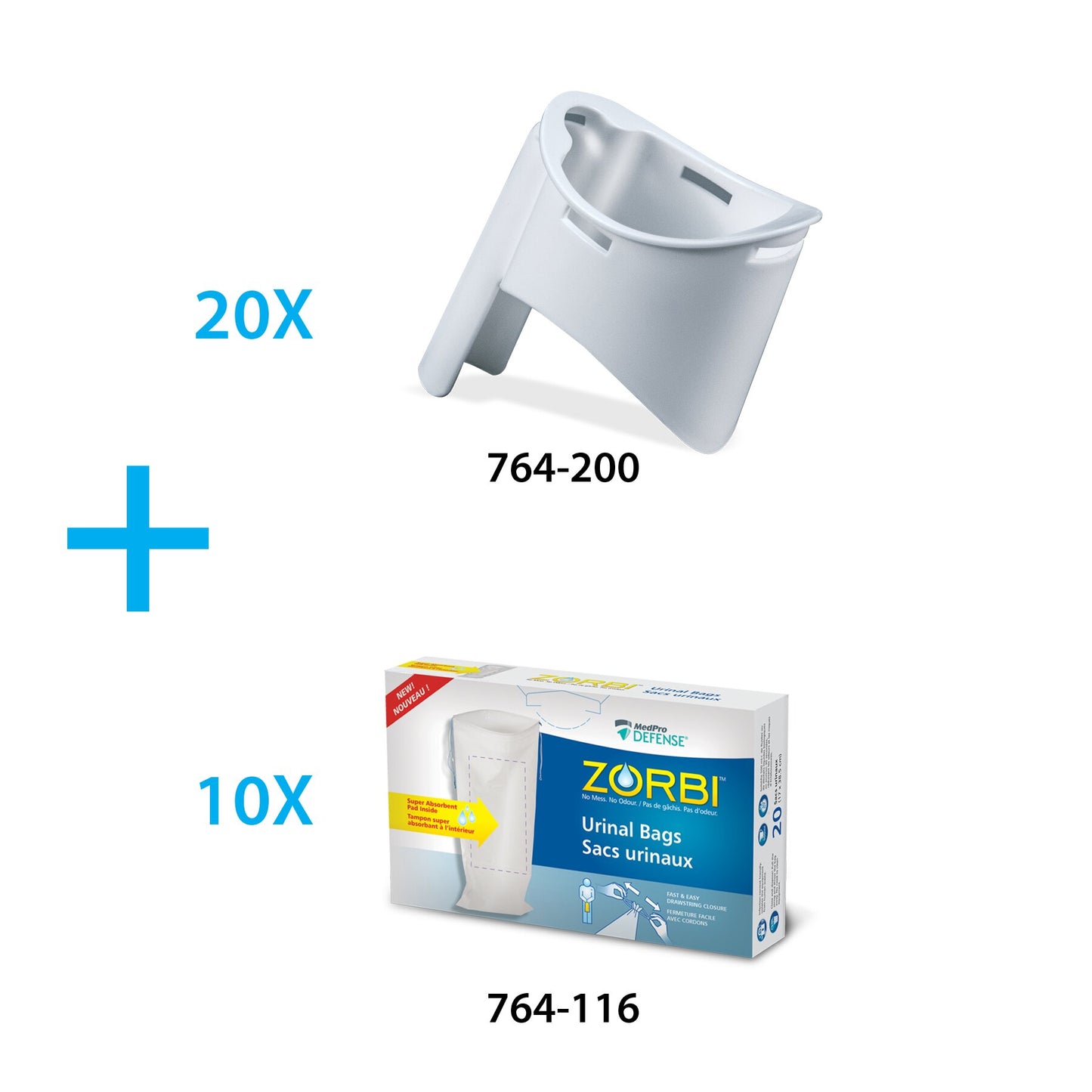 MedPro Defense Zorbi Classic Urinal Bags and Support Kit - MedPro Defense Zorbi Classic Urinal Bags and Support Kit