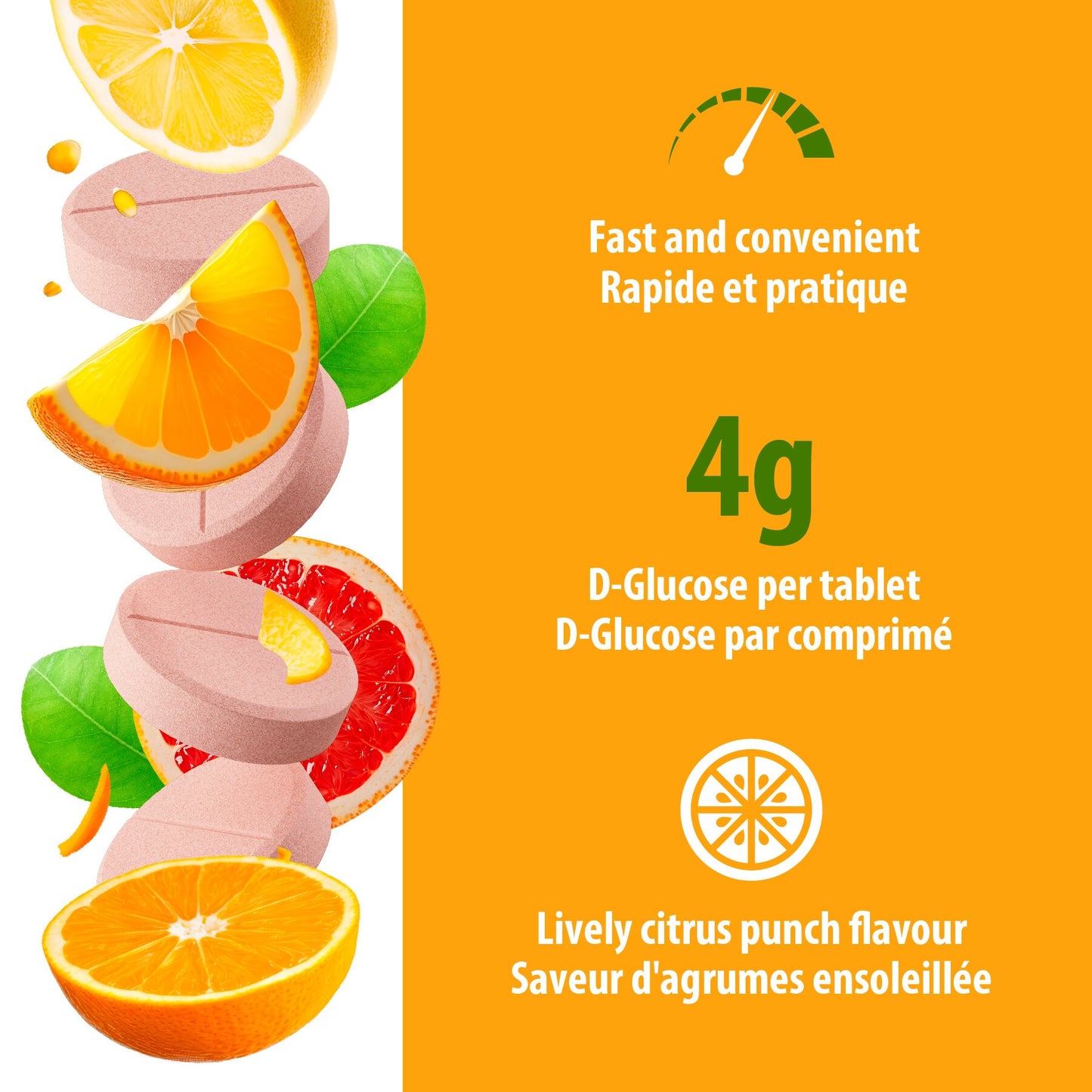 Tubes de comprimés de glucose Dex4
