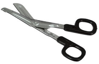 AMG First Paramedic Aid Scissors - This paramedic scissor features hardened stainless steel blades and non-autoclavable plastic handles.