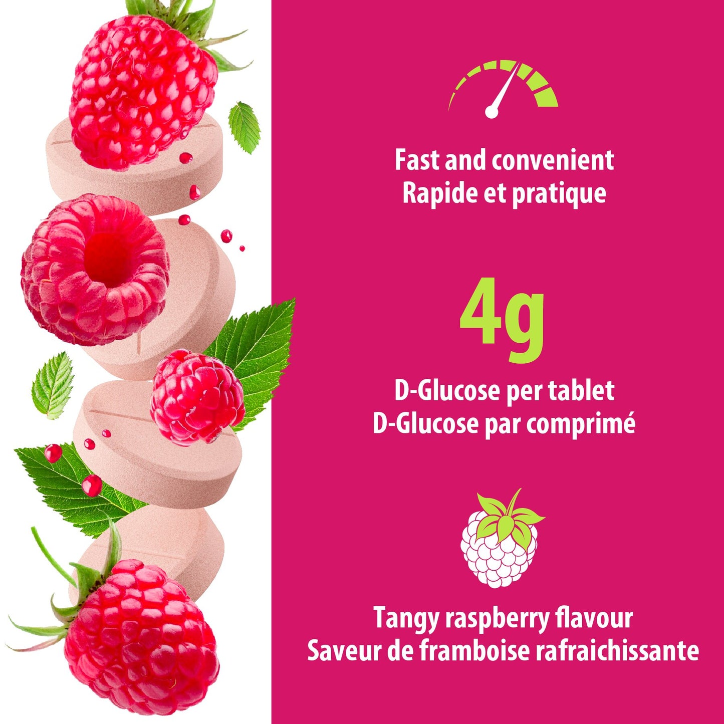 Tubes de comprimés de glucose Dex4