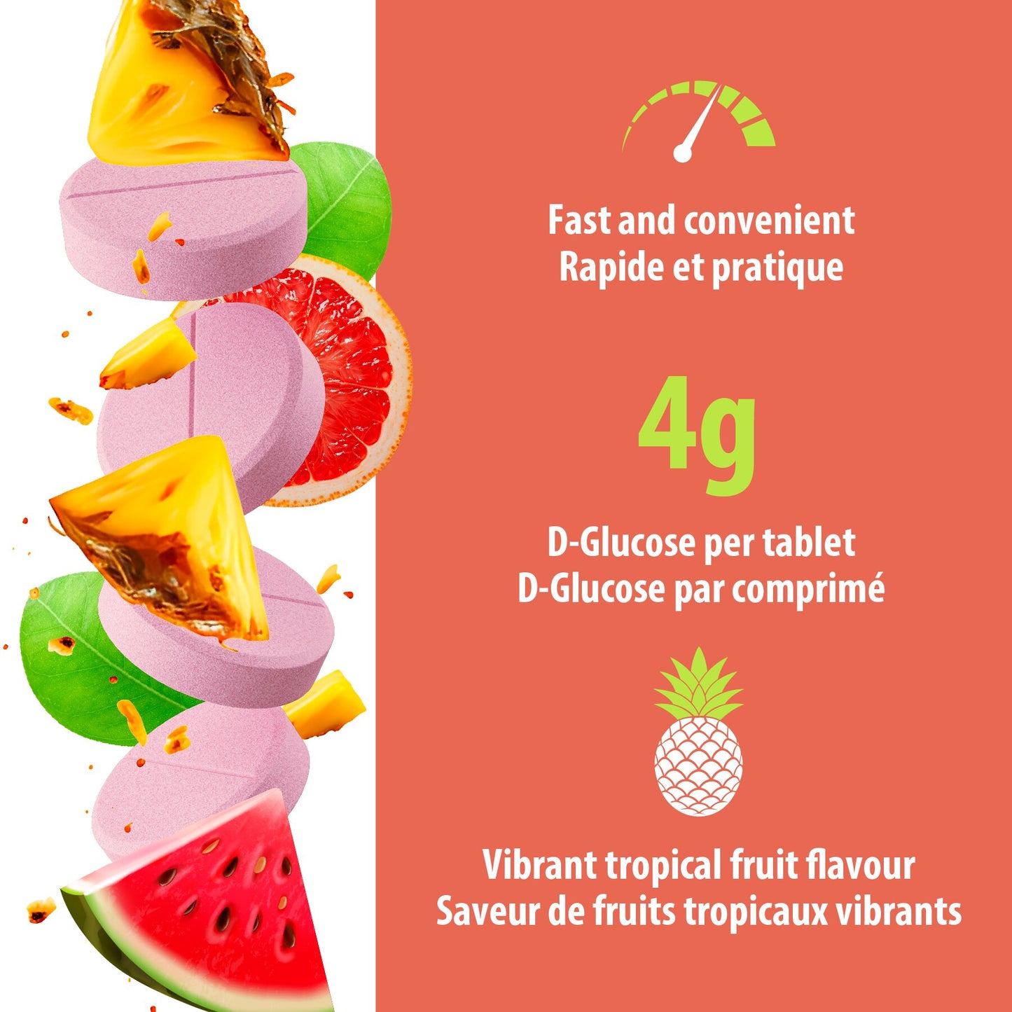 Tubes de comprimés de glucose Dex4