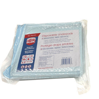 UltraBlok Disposable Underpads, Regular Absorbency