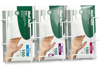 MedPro Defense Glove Box Holder - Holds three boxes of standard examination gloves.Dimensions: 17.1 x 4.25 x 7.5 inch (43.7 x 10.8 x 19 cm)
