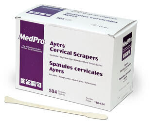 MedPro Ayers Cervical Scrapers - Smooth wooden cervical scraper used to collect cytological specimens from cervix. Ayers designed, double ended.• Smooth, white birch wood• Ayres design, double ended