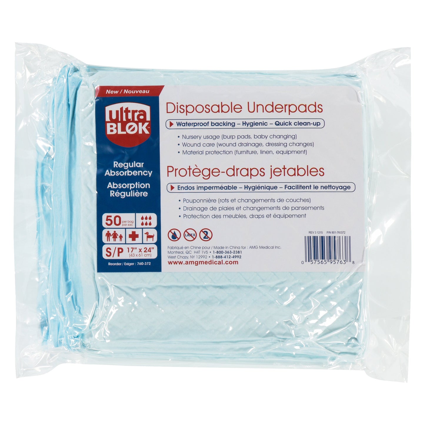 UltraBlok Disposable Underpads, Regular Absorbency