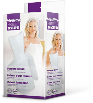 MedPro Female Urinal - This Female Urinal is ideal for patients with limited mobility. Made from durable plastic, it is easy to use and clean. 1000 cc (1 litre) capacity. ⚠️ Warning: Cancer and Reproductive Harm - www.p65warnings.ca.gov