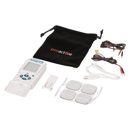 ProActive Alevia TENS & EMS - The TENS 2-in-1 Physiotherapy Alevia™ by ProActive™ is a 2-in-1 device that gives you the ability to fully customize treatment options or choose one of the 18 pre-set programs. It has a large, easy-to-read LCD and includes al