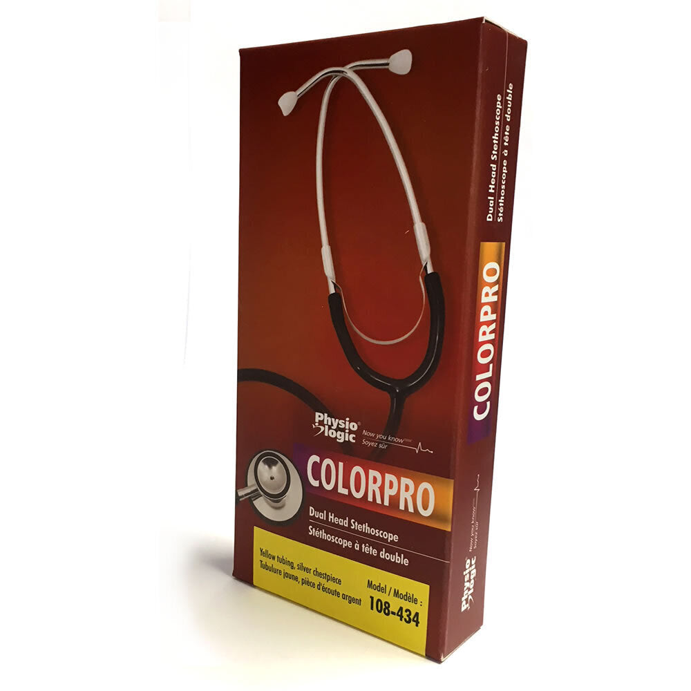 Physio Logic ColorPro Stethoscope - This stethoscope features colour coordinated, anodized aluminum dual head chestpiece, 22