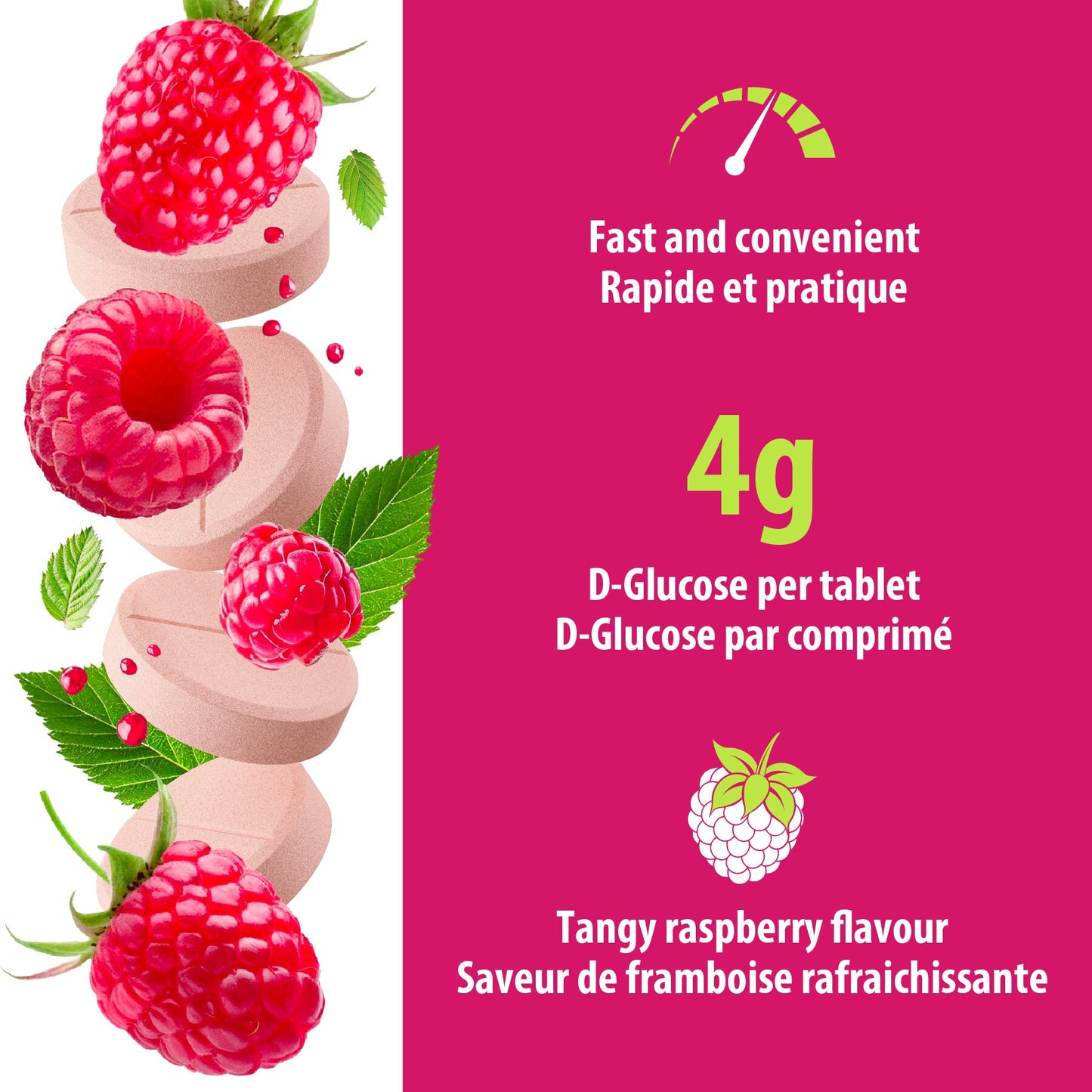 Bouteilles de comprimés de glucose Dex4