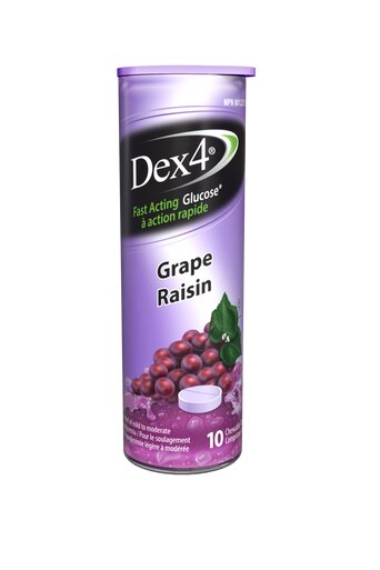 Dex4 Glucose Tablet Tubes - Dex4® provides FAST and EFFECTIVE relief of mild to moderate hypoglycemia with a variety of great tasting flavours. Dex4 offers choice and convenience with 4 grams of glucose per tablet that are easy to chew and dissolve quickl