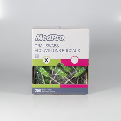 MedPro Oral Swabs - Medpro Oral Swabs are available with or without flavour. These oral swabs feature soft ridged foam tips to remove mucous and particles from patient’s mouth for better oral hygiene. Choose either unflavoured swabs or flavoured swabs wit