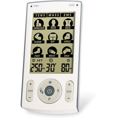 ProActive Thera3+ 3 in 1 TENS, EMS, Massage - Thera3+™ by ProActive™ is a 3-in-1 device that is rechargeable with 78 pre-set programs, along with the ability to fully customize treatment options. It has a large, easy-to-read LCD and includes all accessori