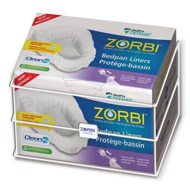 MedPro Defense Zorbi Wall Dispenser for Bags - Wall holder for Zorbi hygienic products (to be used with item # 764-104, 764-106, 764-117 and 764-127) Note: Picture shows holder with Bedpan Liners box.