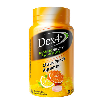 Bouteilles de comprimés de glucose Dex4
