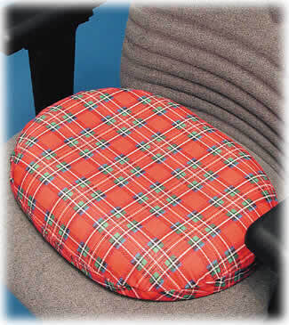 AMG Foam Invalid Ring - Molded cushion with an open center that helps relieve pressure by distributing body weight evenly. Made of urethane foam fill with a removable, washable plaid cloth cover.