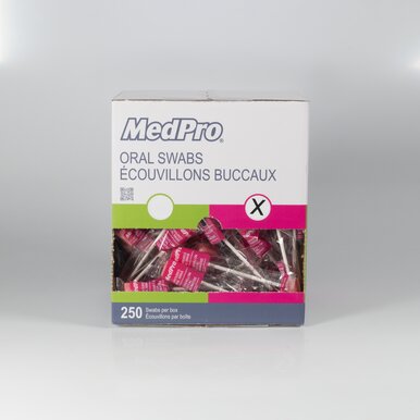 MedPro Oral Swabs - Medpro Oral Swabs are available with or without flavour. These oral swabs feature soft ridged foam tips to remove mucous and particles from patient’s mouth for better oral hygiene. Choose either unflavoured swabs or flavoured swabs wit