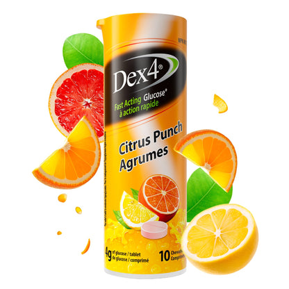 Tubes de comprimés de glucose Dex4