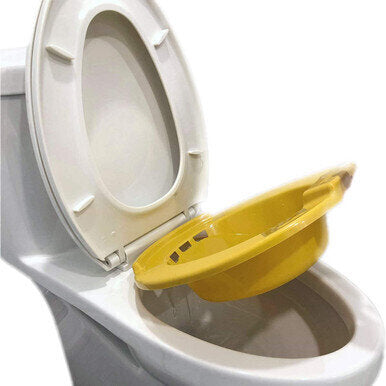 MedPro Sitz Bath - Fits most standard toilet bowls. Edges are slightly contoured to assure comfort. Made from durable plastic. Comes complete with tubing and 2000 cc (2 litres) water bag.