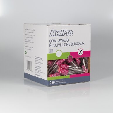 MedPro Oral Swabs - Medpro Oral Swabs are available with or without flavour. These oral swabs feature soft ridged foam tips to remove mucous and particles from patient’s mouth for better oral hygiene. Choose either unflavoured swabs or flavoured swabs wit