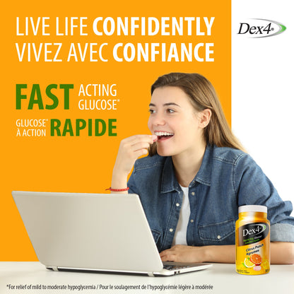 Bouteilles de comprimés de glucose Dex4