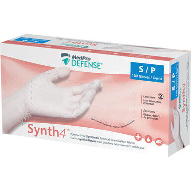 MedPro Defense Synth4 Synthetic Powder-Free Exam Gloves - Protection Meet or exceed ASTM D5250 requirements for barrier strength. Fit Made of stretch vinyl formulated to provide more stretch than traditional vinyl gloves to give more latex-like dexterity