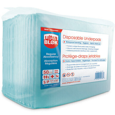 UltraBlok Disposable Underpads, Regular Absorbency