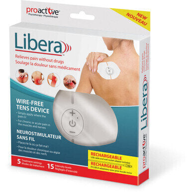 ProActive Libera TENS - The wireless & rechargeable Libera™ TENS by ProActive™ allows you to relieve pain by stimulating or numbing the nerves. It provides 5 stimulation modes along with an option of 15 different intensity levels. With only 3 buttons the