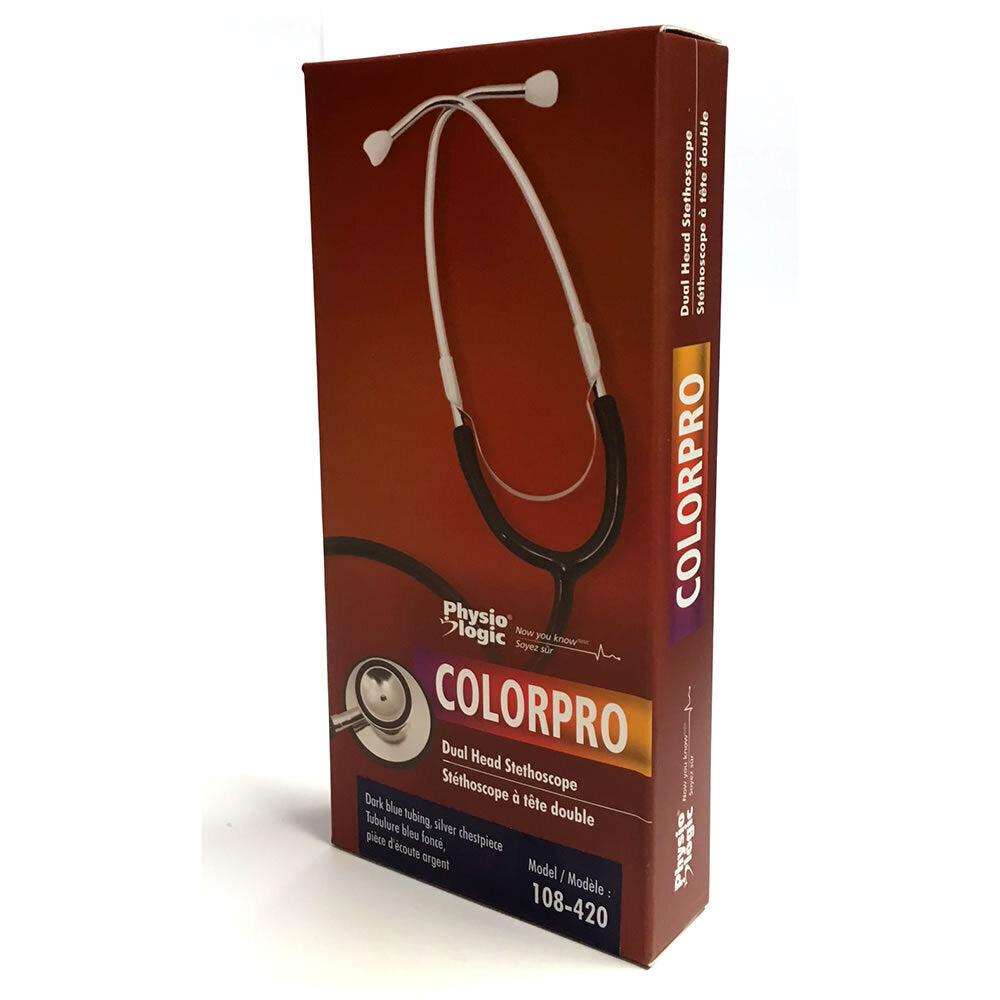 Physio Logic ColorPro Stethoscope - This stethoscope features colour coordinated, anodized aluminum dual head chestpiece, 22