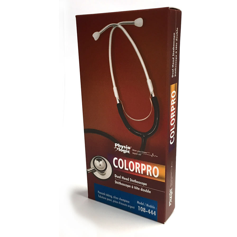 Physio Logic ColorPro Stethoscope - This stethoscope features colour coordinated, anodized aluminum dual head chestpiece, 22