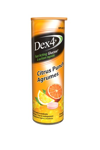 Dex4 Glucose Tablet Tubes - Dex4® provides FAST and EFFECTIVE relief of mild to moderate hypoglycemia with a variety of great tasting flavours. Dex4 offers choice and convenience with 4 grams of glucose per tablet that are easy to chew and dissolve quickl