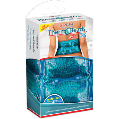 ProActive Therm-O-Beads Back Wrap - Therm-O-Beads™ offers 20 minutes of highly effective hot or cold therapy. With the Temp-Tek™ Innovation, Therm-O-Beads™ offers 2 zones of temperature, a maximum side and a medium side*. Effective Treatment: Quick and ef