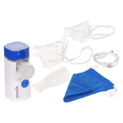 MedPro Sonair Ultrasonic Mesh Nebulizer - The Sonair™ nebulizer uses ultrasonic mesh technology to turn liquid medication into an ultra-fine mist that permeates the lungs to deliver medication quickly and effectively:· Easy to use: Sonair is designed to f