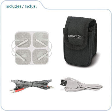 ProActive Thera3+ 3 in 1 TENS, EMS, Massage - Thera3+™ by ProActive™ is a 3-in-1 device that is rechargeable with 78 pre-set programs, along with the ability to fully customize treatment options. It has a large, easy-to-read LCD and includes all accessori