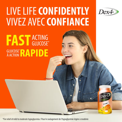 Bouteilles de comprimés de glucose Dex4