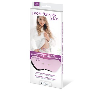 ProActive-Elle Replacement Gel Pads - The Proactive-Elle Replacement Gel pads are specifically designed for the Proactive-Elle TENS device. Each pack includes two gel pads that are reusable for up to 30 times. These long-lasting self-adhesive gel pads are