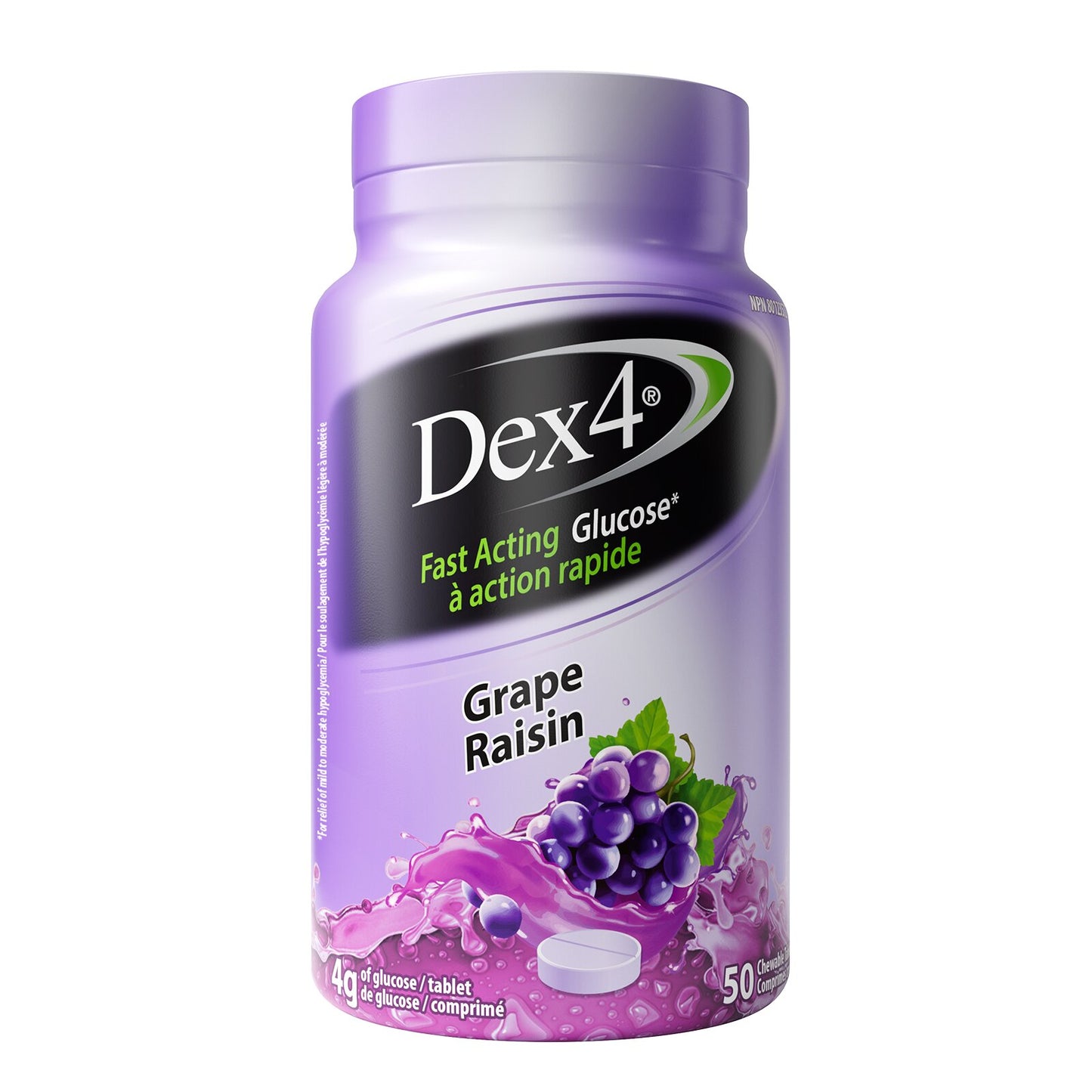 Bouteilles de comprimés de glucose Dex4