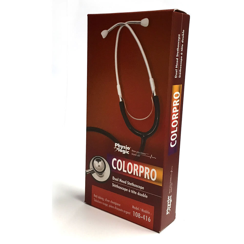 Physio Logic ColorPro Stethoscope - This stethoscope features colour coordinated, anodized aluminum dual head chestpiece, 22