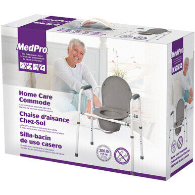 MedPro Homecare Commode - 3-in-1 Design: Commodes by MedPro provide a convenient and safer toilet alternative for people with reduced mobility. The Homecare Commode can be used as a bedside commode, toilet safety frame or raised toilet seat.Adjustable fra