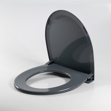 Deluxe Toilet Seat and Cover - Deluxe Toilet Seat and Cover, Dark Grey