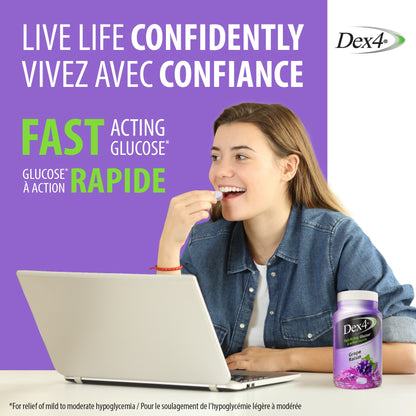 Bouteilles de comprimés de glucose Dex4